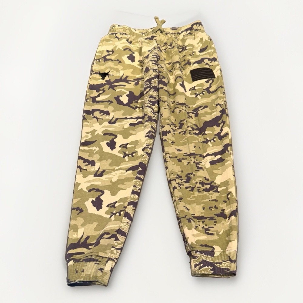 Under Armour Sweatpants Mens Large Camo Fleece Joggers Pockets Project Rock